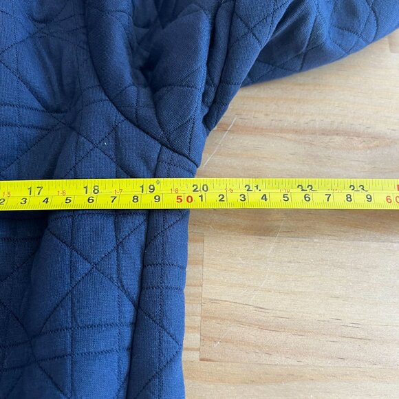 Bagatelle Womens Quilted Jacket Open Front Draped Collar SMALL in Navy Blue - Picture 9 of 11